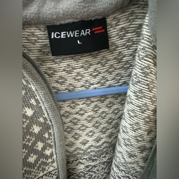 Icewear Gray Nordic design Zip-Up cardigan size L, like New - Picture 3 of 6